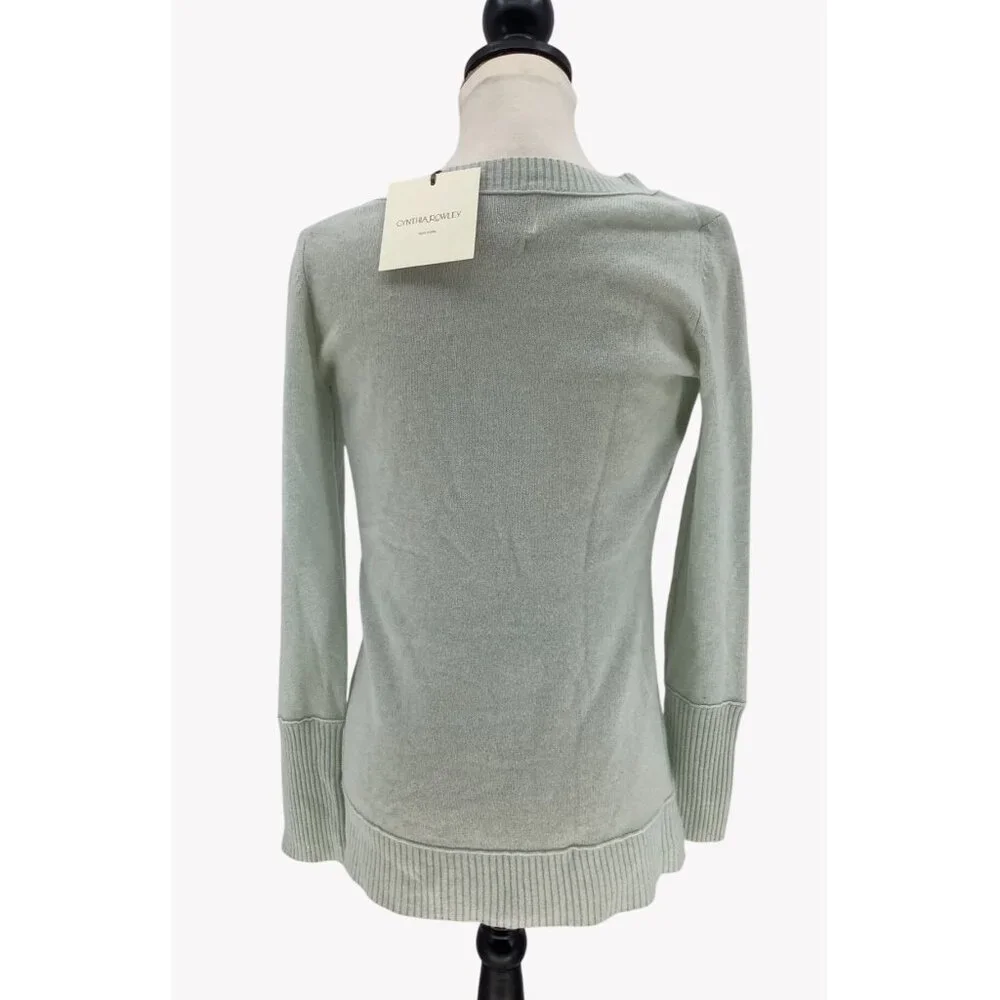 NWT Cynthia Rowley Womens Mint 2-Ply 100% Cashmere Sweater S - Picture 3 of 8